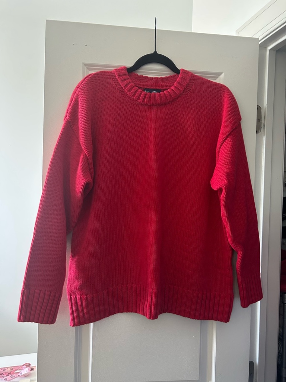 GAP 100% Cotton Bright Red Oversized Sweater, size XS